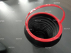 Plastic collapsible garbage container trash can on car