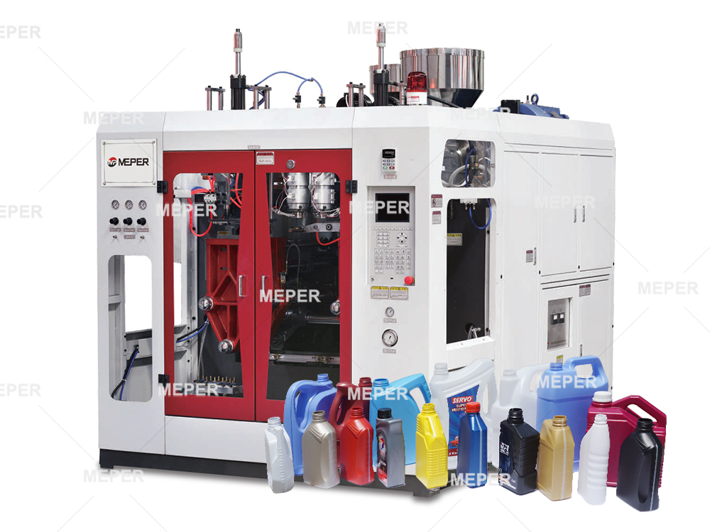 MEPER Double Station Extrusion Blow Molding Making Machine for Lubricating Oil Bottles MP70D 